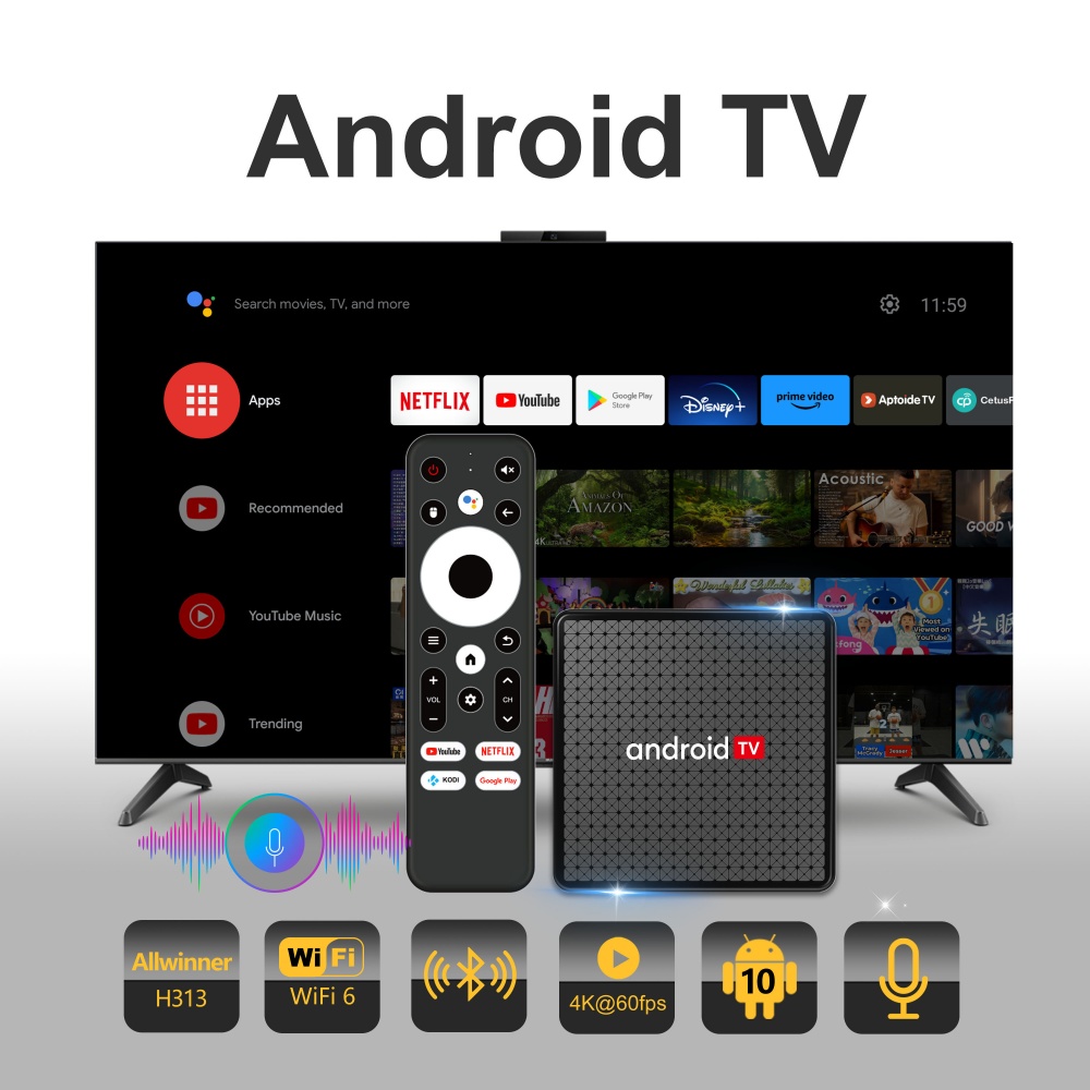 Home Cinema Media Player - Boîtier TV Wudung X5 AndroidTV Allwinner