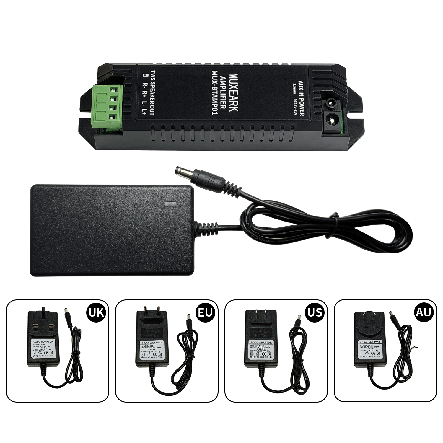 Home Cinema Accessories - Muxeark 12V3A adaptateur secteur 2 canaux