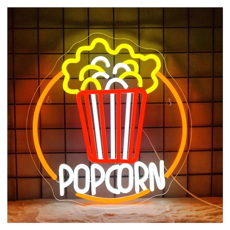 Home Cinema Today - Lampe néon Popcorn à intensité variable,