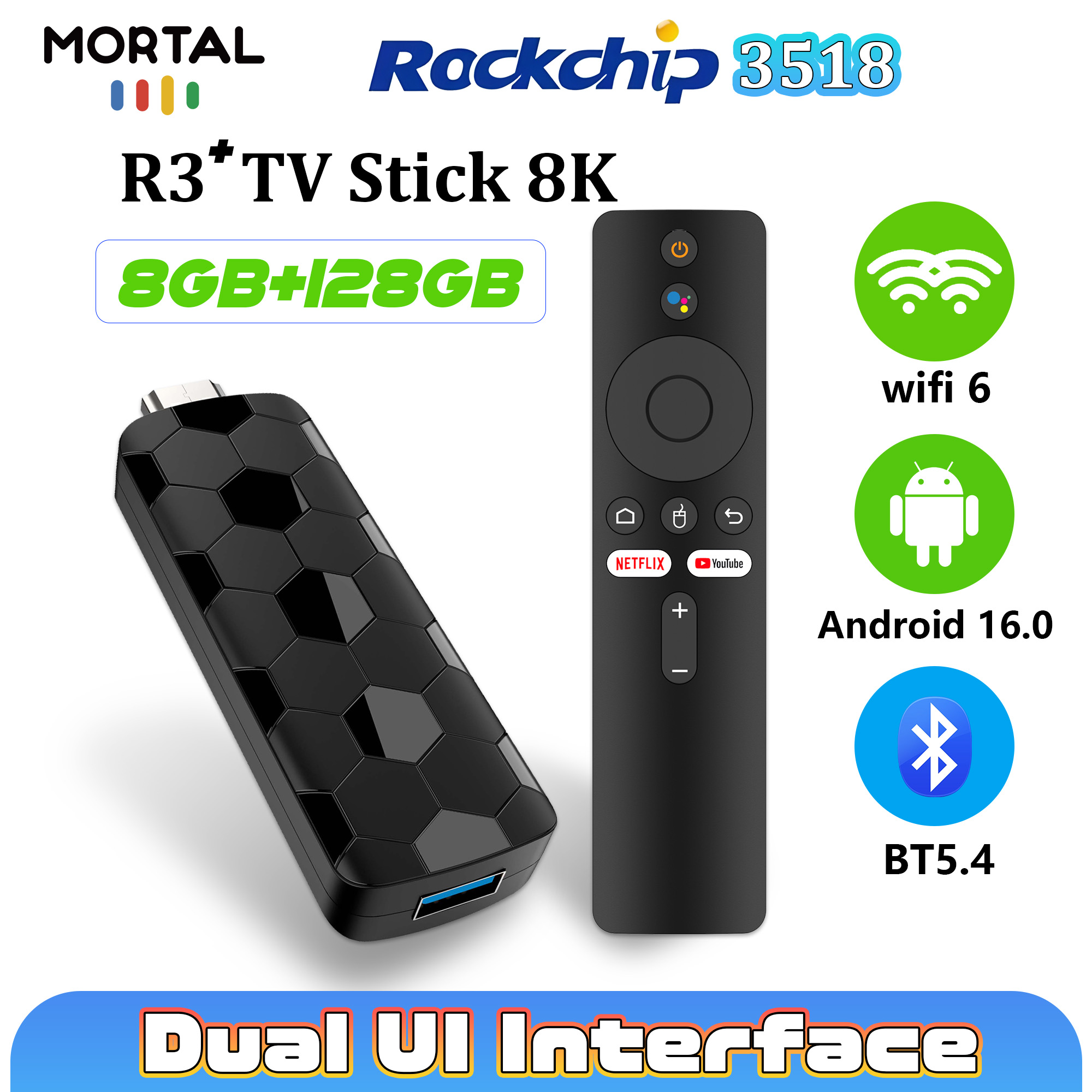 Home Cinema Complet - Clé TV Mortal R3+ Android 16