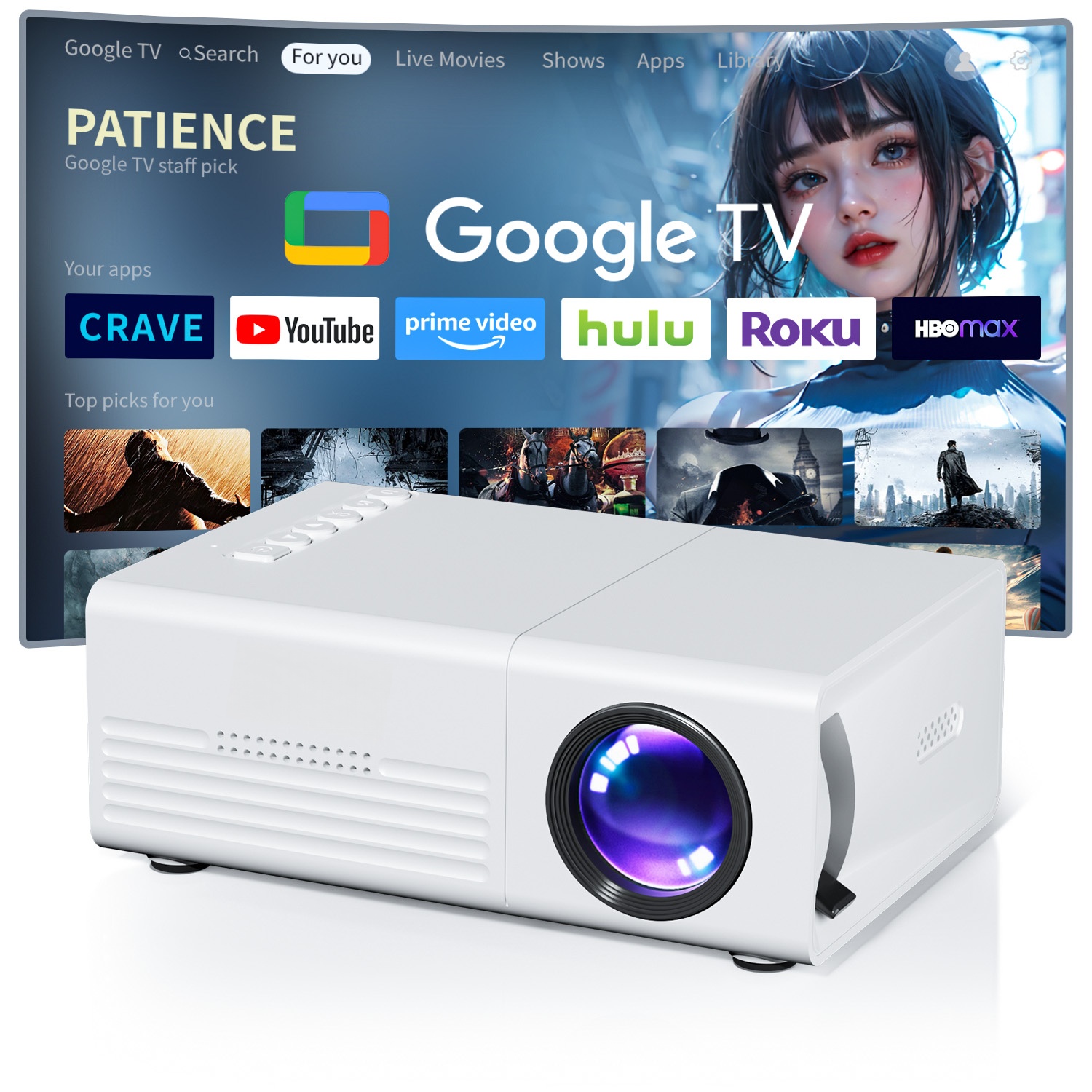 Home Cinema Media Player - Mini projecteur TFT LCD Wifi Bluetooth,