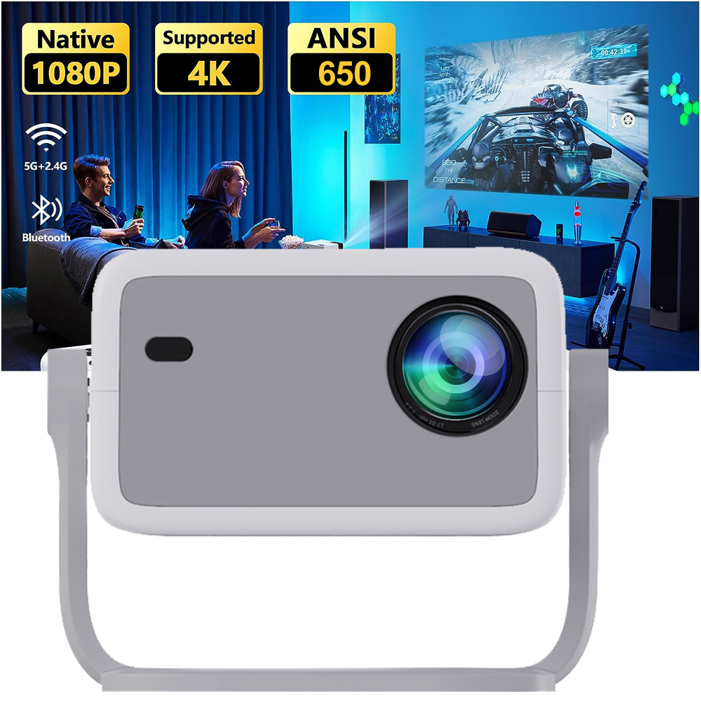 Home Cinema Complet - WZATCO-Projecteur WL018 Full HD 1080P 4K