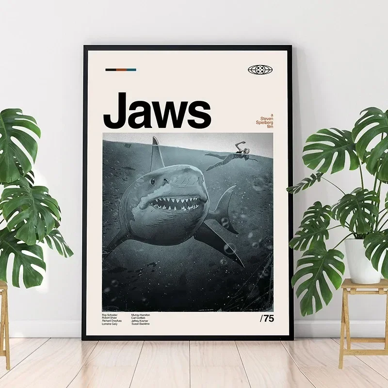 Home Cinema Interiors - Affiche de film à mâchoires d'art