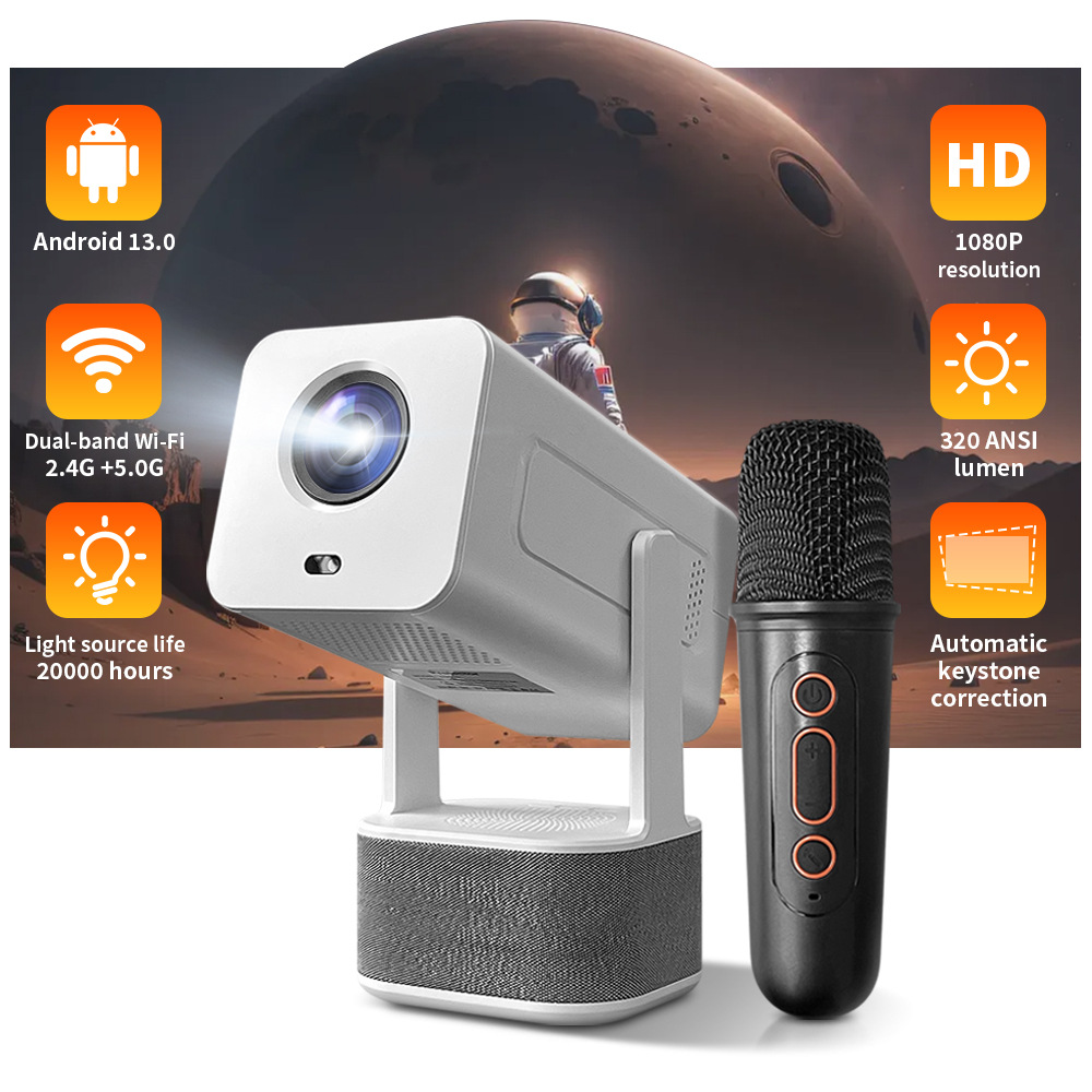 Home Cinema Karaoke Projector - Projecteur de karaoké extérieur, machine tout-en-un