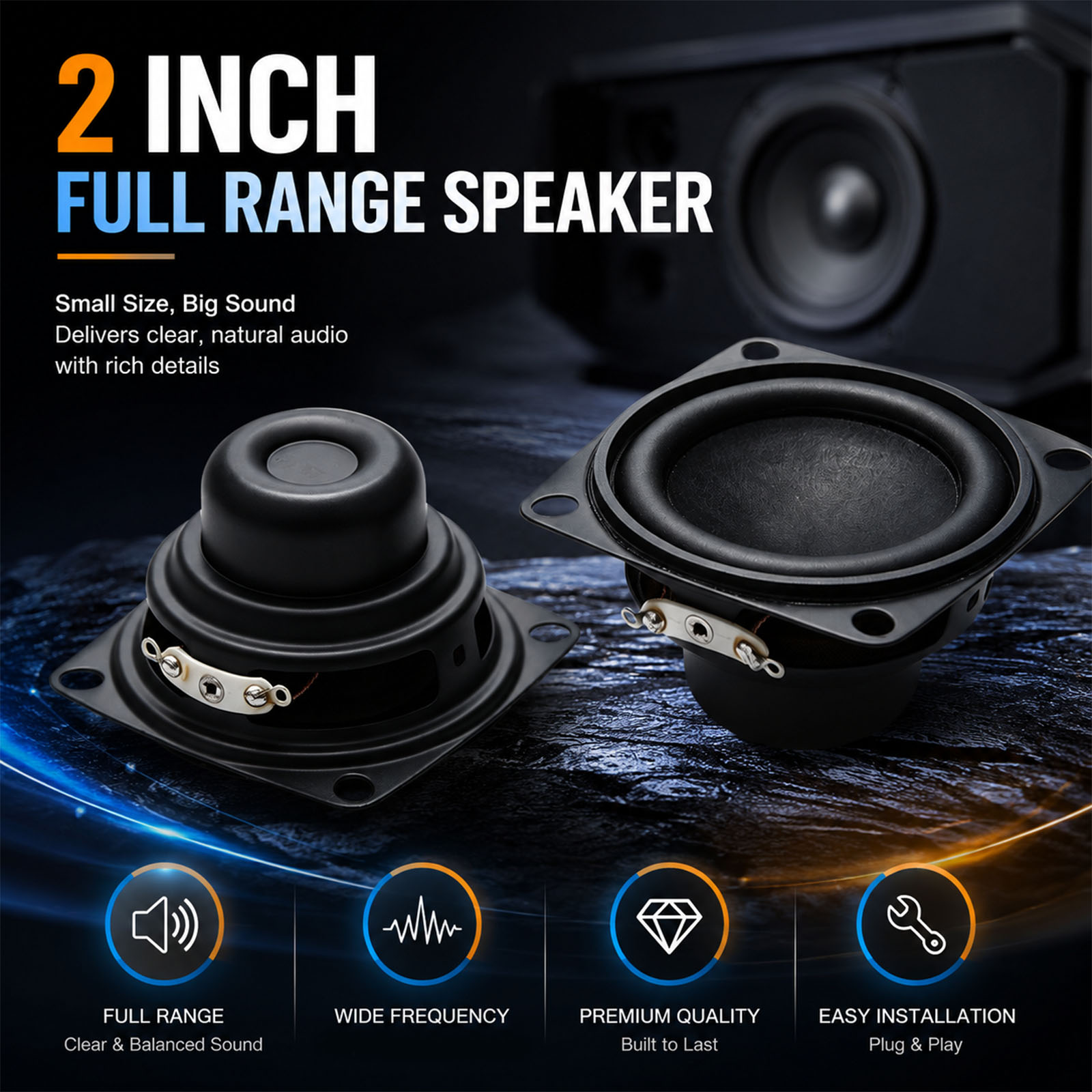 2 pièces 2 pouces Mini haut-pa - Home Cinema Complet avis et prix