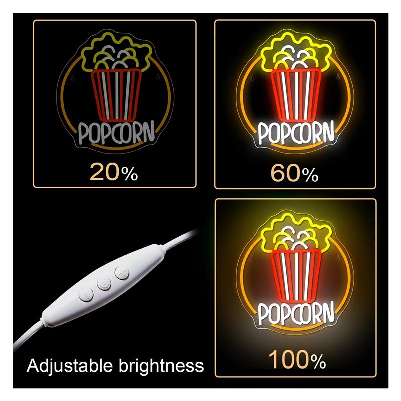 Lampe néon Popcorn à intensité - Home Cinema Today avis et prix