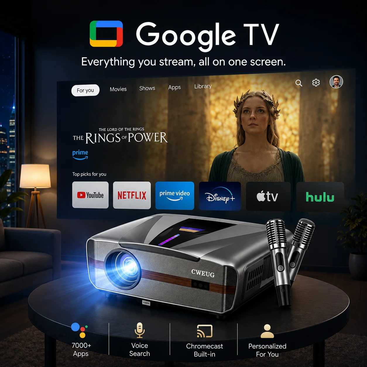 Nouveau projecteur 4K E9 UHD i - Home Cinema Karaoke Projector avis et prix